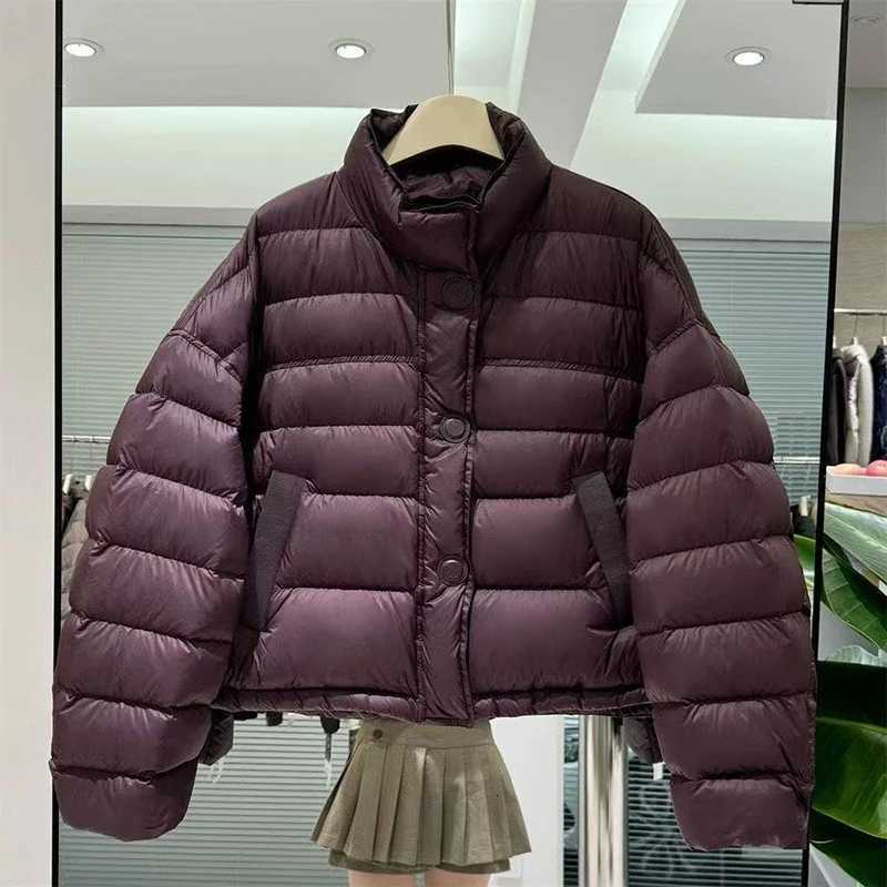 Korean Style Lightweight Down Cotton Jackets for Women 2025 New Winter Solid Casual Loose Warm Short Coats Snow OuterwearT251105