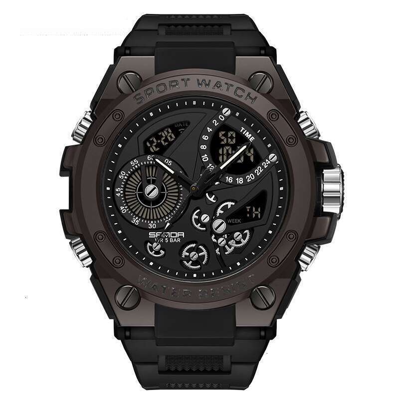 DHwatches Sanda TikTok for Teenagers, Multifunctional Fashion Trend Outdoor Luminous Alarm Clock Waterproof Electronic Men's Watch