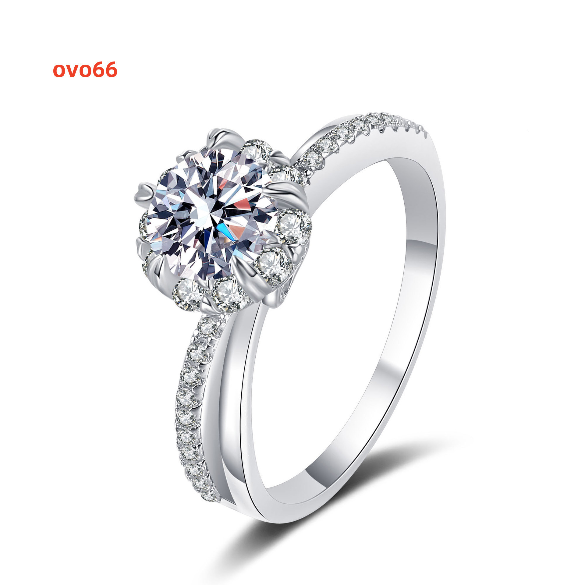 AZ633-J 1CT Moissanite Diamond Eternity Ring 925 Sterling Silver Wedding Engagement Customizable High Quality Jewelry