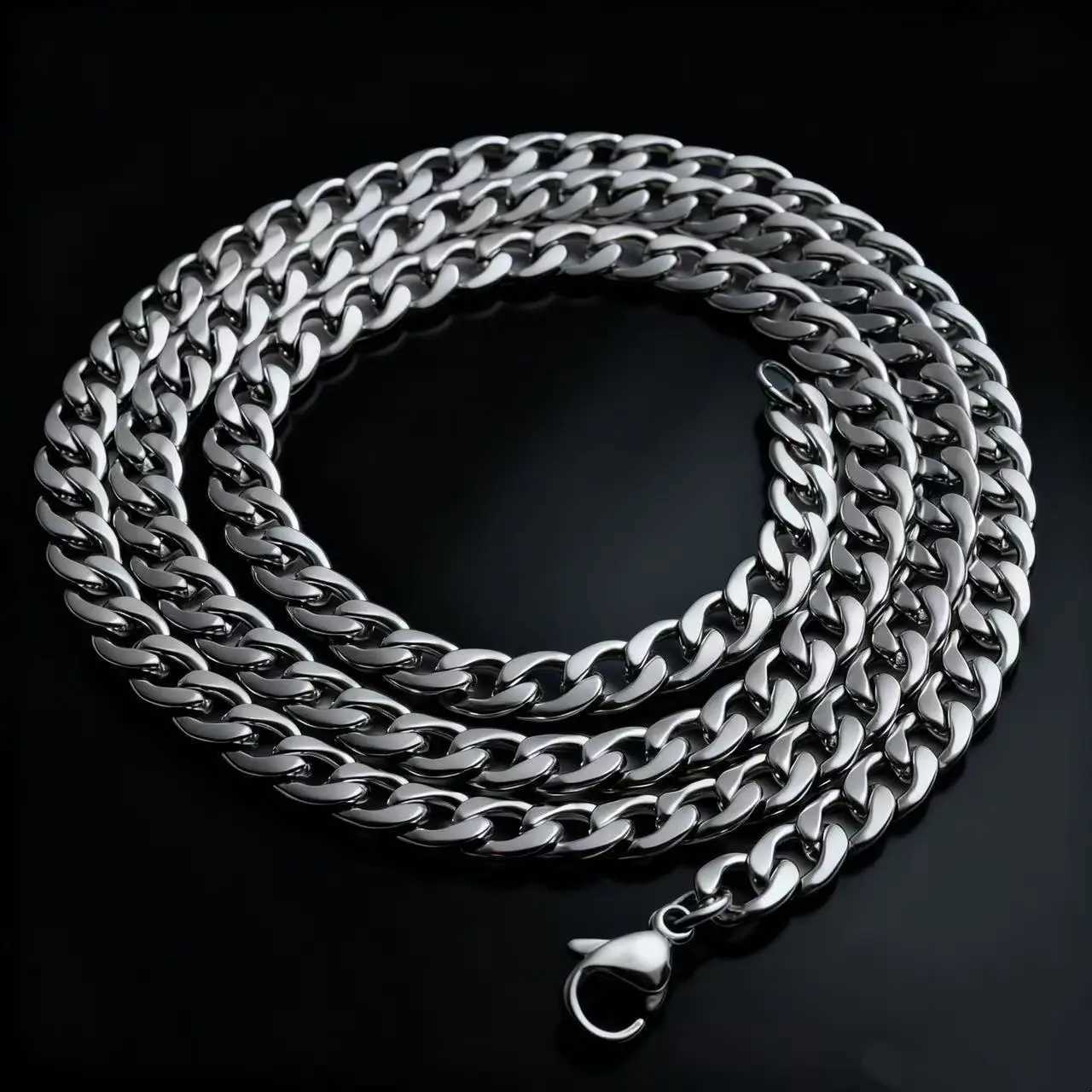 HNSP Stainless Steel Curb Cuban Chain Silver Color Necklace For Men Casual Versati Jewelry Accessories 3MM/5MM/7MM/10MM WidthW251105