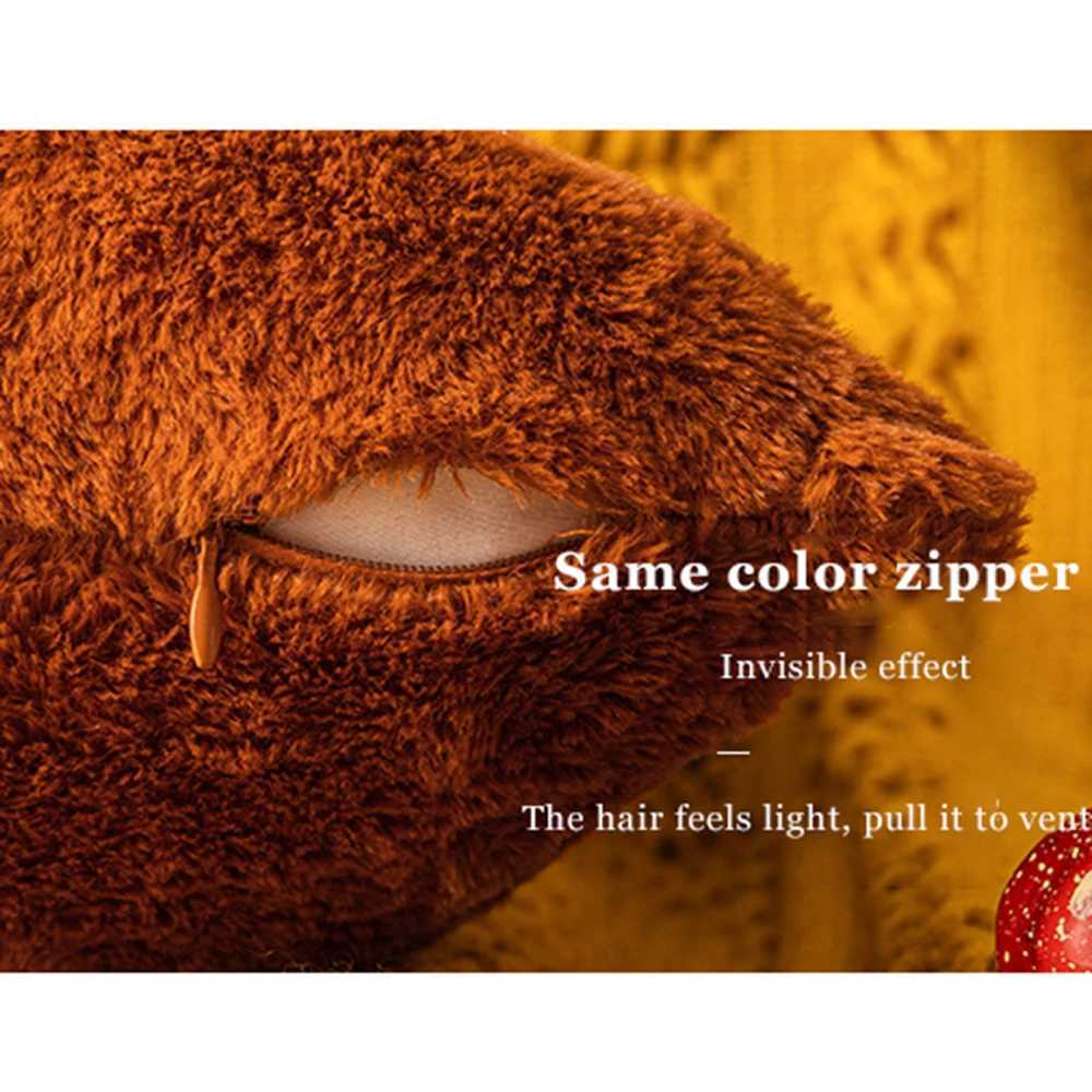 Christmas Pillow Covers Fall Pumpkin Throw Pillows Soft Plush Faux Fur Decorative Cushion Covers for Couch Sofa Bed Porch 45x45 Y251105