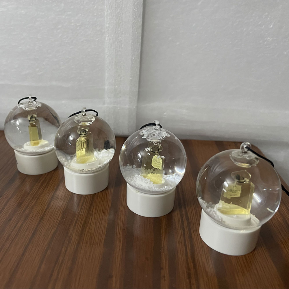 2025 Latest C Classics mini Snow Globe Pendant Car Interior Pendant With Perfume Bottle Inside Crystal Ball for Special Novelty Christmas VIP Gift