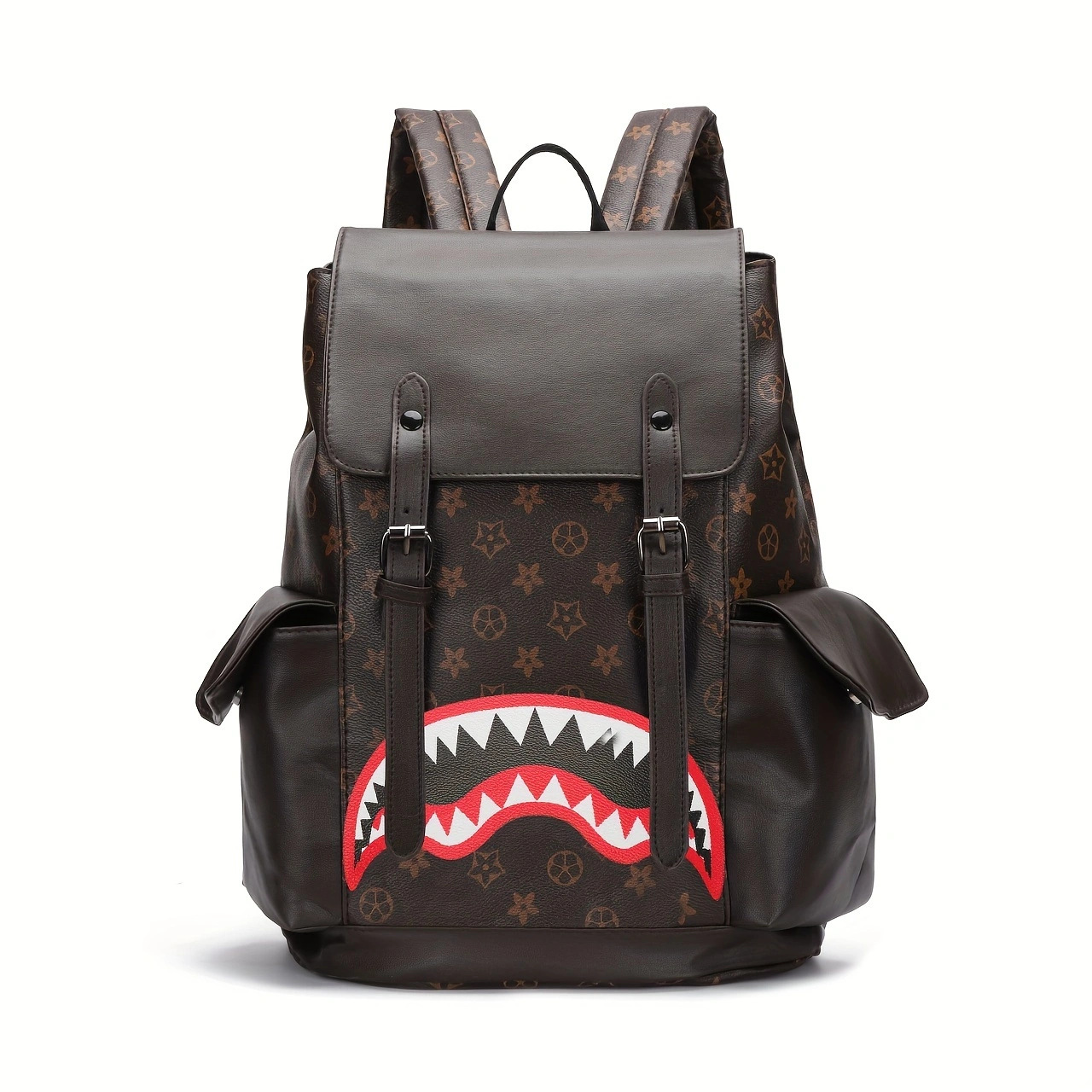 Free Shipping New High Quality Printed Business Backpack Large Capacity Unisex Trendy Backpack Travel Bag Computer Bag Brown Black