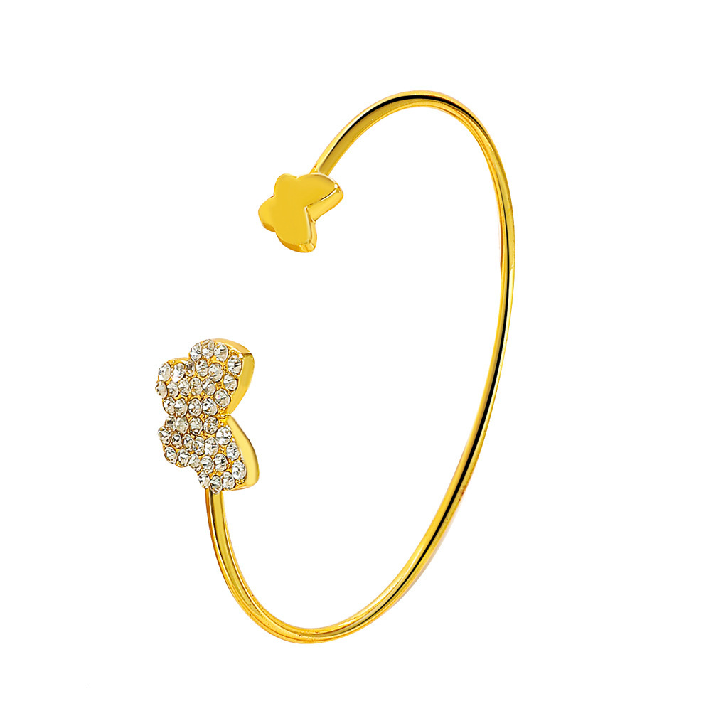 Open INS Style Korean Version Rhinestone Butterfly Bracelet Fresh Simple Adjustable Jewelry Accessories