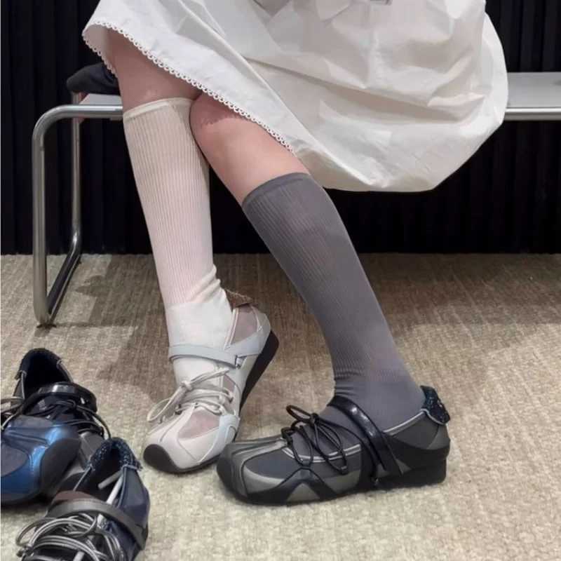 Niche Design Sense Ballet Shoes for Wen2025New Square Toe Flat Shoes Sports Casual Mary Jane Shoes Y251105