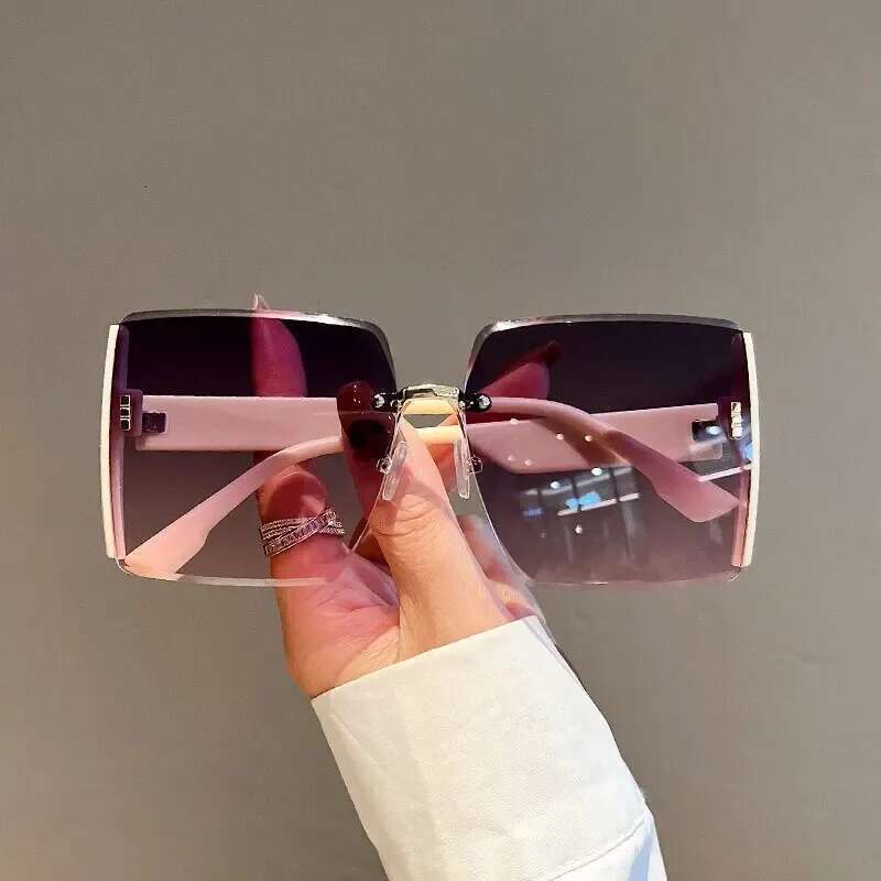 New Square Frameless Retro Sunglasses for Women Fashion Vintage Glasses Men Trend Brand Designer Shades UV400 Eyewear