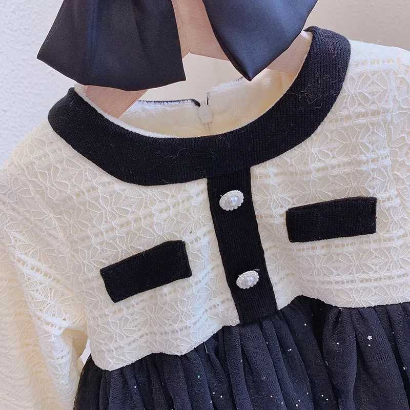 New Girls Dress Princess Fashion New Lovely Clothes Long Sleeves Patchwork Vintage Party Vestidos for 2-8T Toddler Y251105