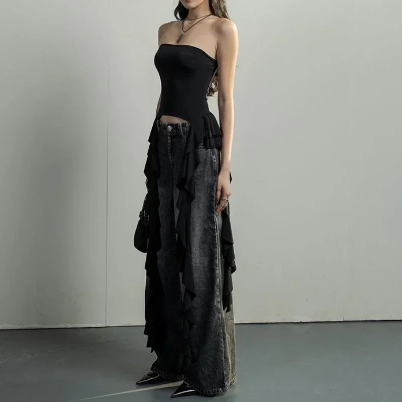 Y2k strapless womens summer clothing strapless womens vest 250403