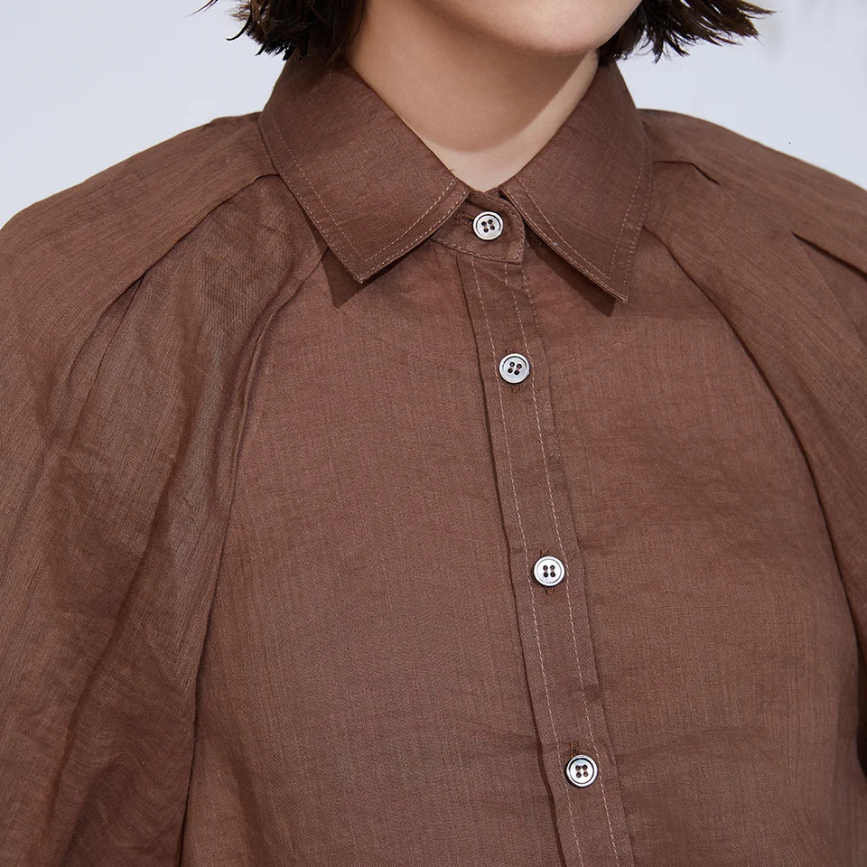 K2164W Ladies Summer Clothes Womens Clothing Shirts 100% high Quality n Linen Blouse 250402