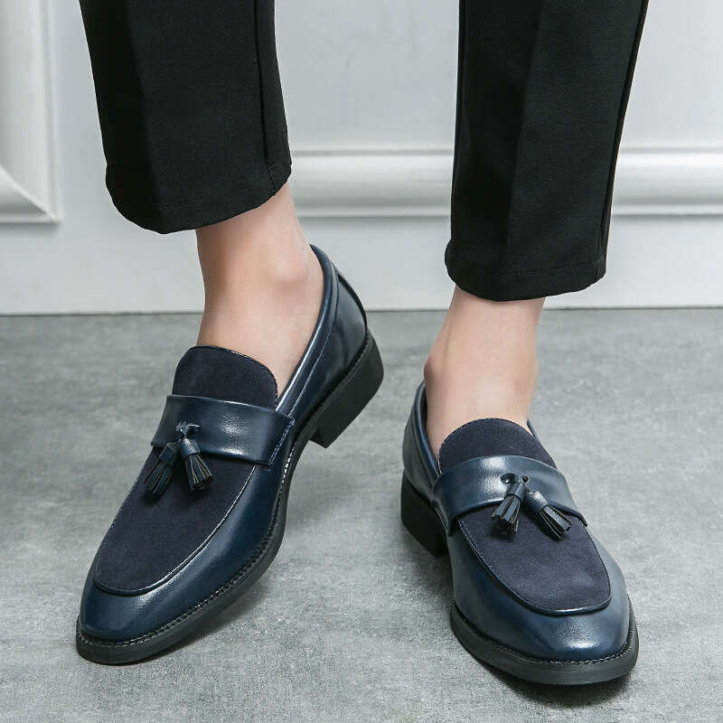 Large tassel for men's patchwork style 38-46 Spring and Autumn New Men's Business Dress British casual leather shoes