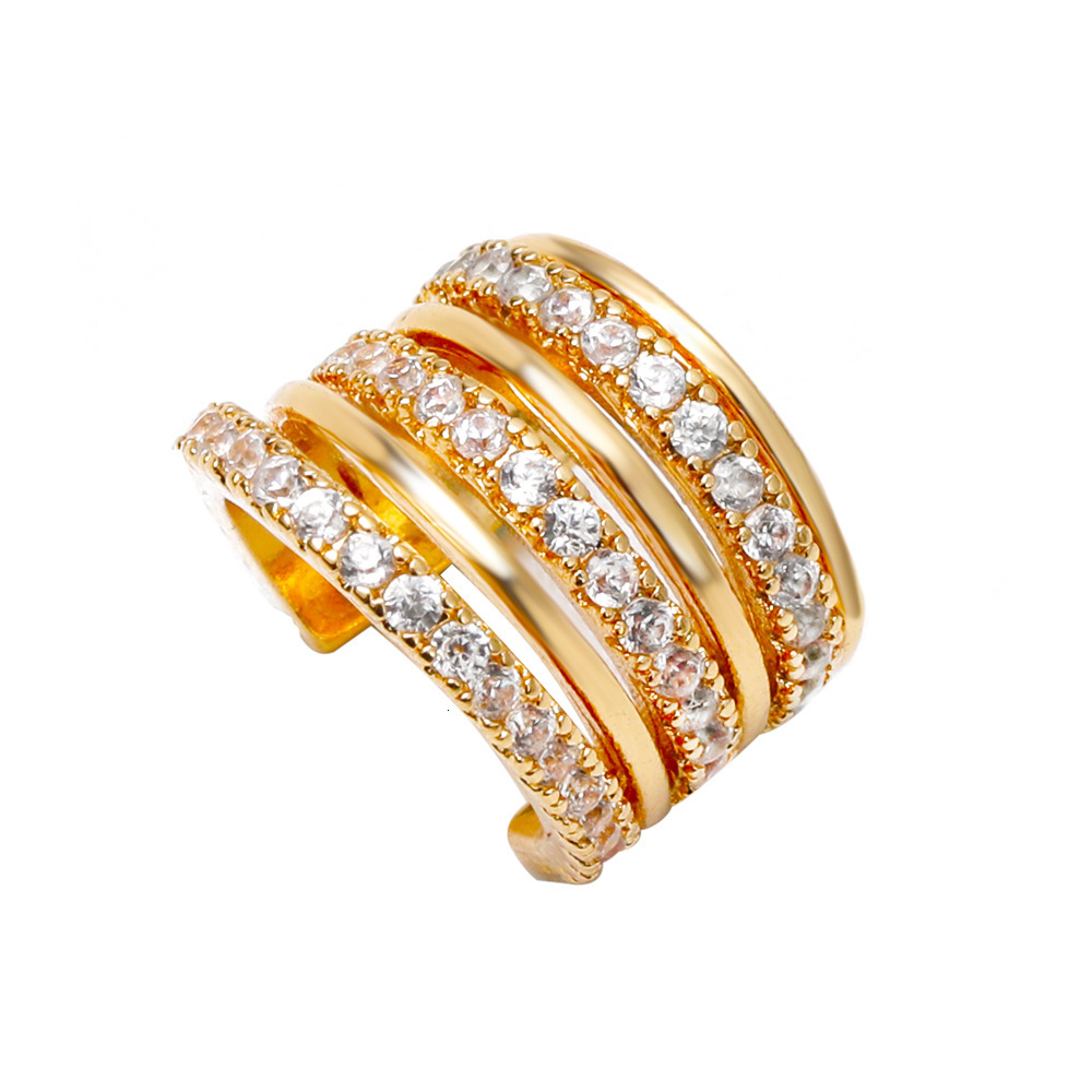 New Zircon C-shaped Multi-layer No-hole Ear Clips Korean Fashion Internet Celebrity Gold Earrings for Women