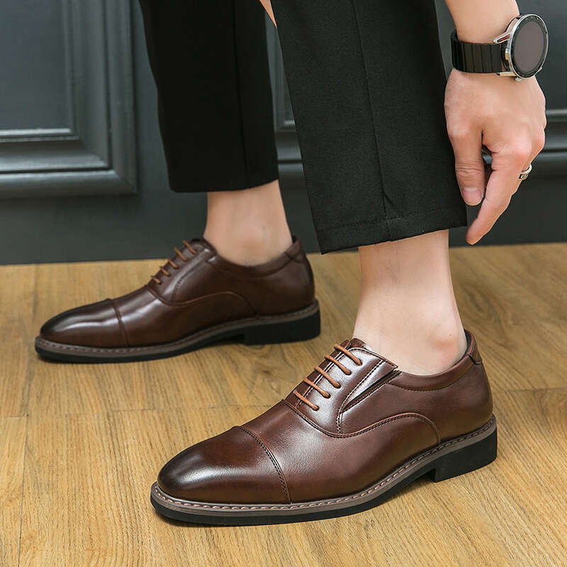 2023 Spring and Autumn New Large Sizes 38-46 Business Formal Three Joint Men's Leather Shoes