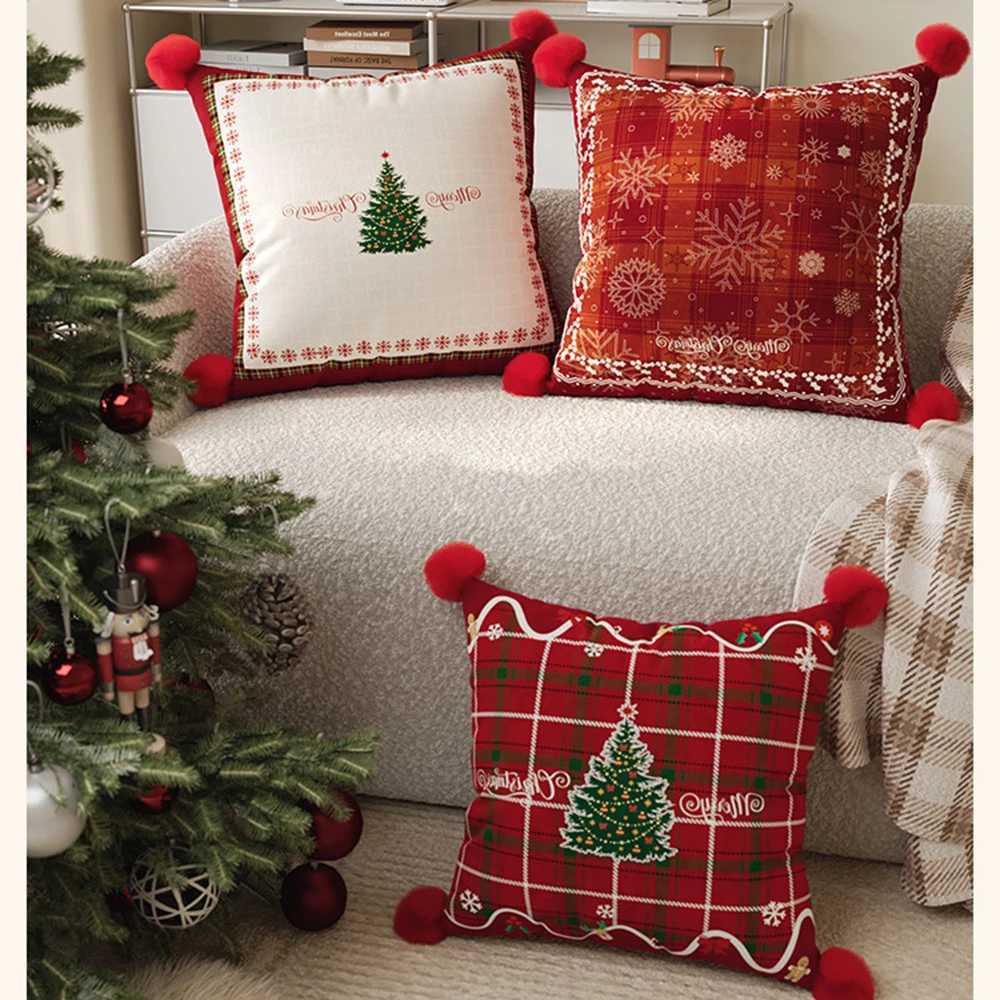 Christmas Dutch Velvet Sofa Pillow Cover Cojines Living Room Atmosphere Decor Pillowcase Bedroom Bed Head Cushion Covers Y251105