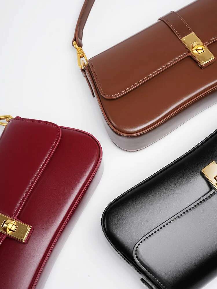 100% Genuine Leather Women Baguette Shoulder Korean Style Handbag Underarm Commuting Ladies Shopping Bag For Gift