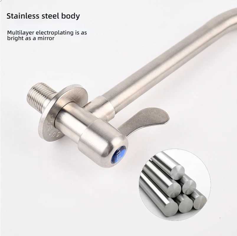 Kitchen Stainless Steel Faucet Wall Mounted Rotate Single Cold Water Sink Tap Household Kitchen Universal Faucet Y251104