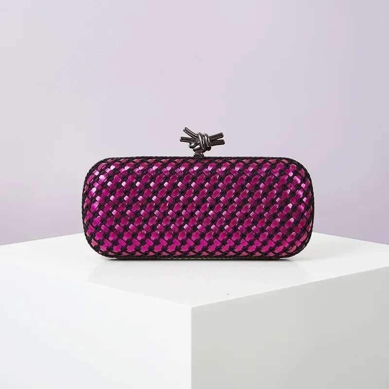 Gold Evening Clutch Bag For Women Leather And Bright E Woven Purse Elegant Ladies Metal Knot Party Handbag Bolsas Femininas