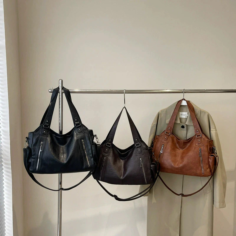 Soft Interior Compartment Shoulder Bags High Quality Solid Colors Bags for Women Fashion Zipper PU Crossbody Handbags 251031