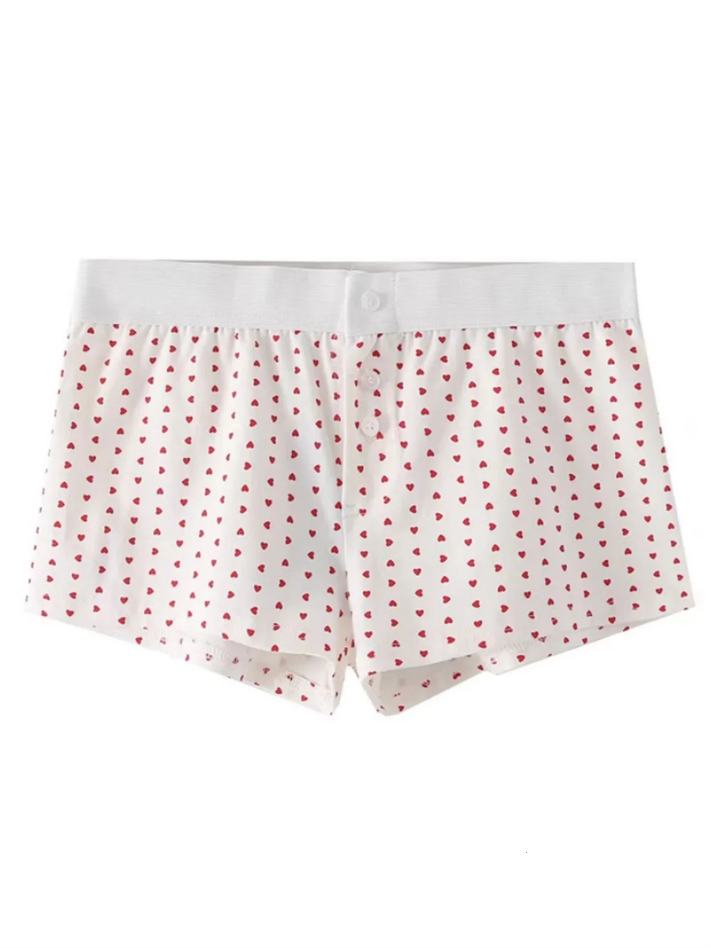 PUWD Womens Solid Shorts 2024 Three Button Casual Thread Ultra Thin White Knitted Fashion Clothing 250401