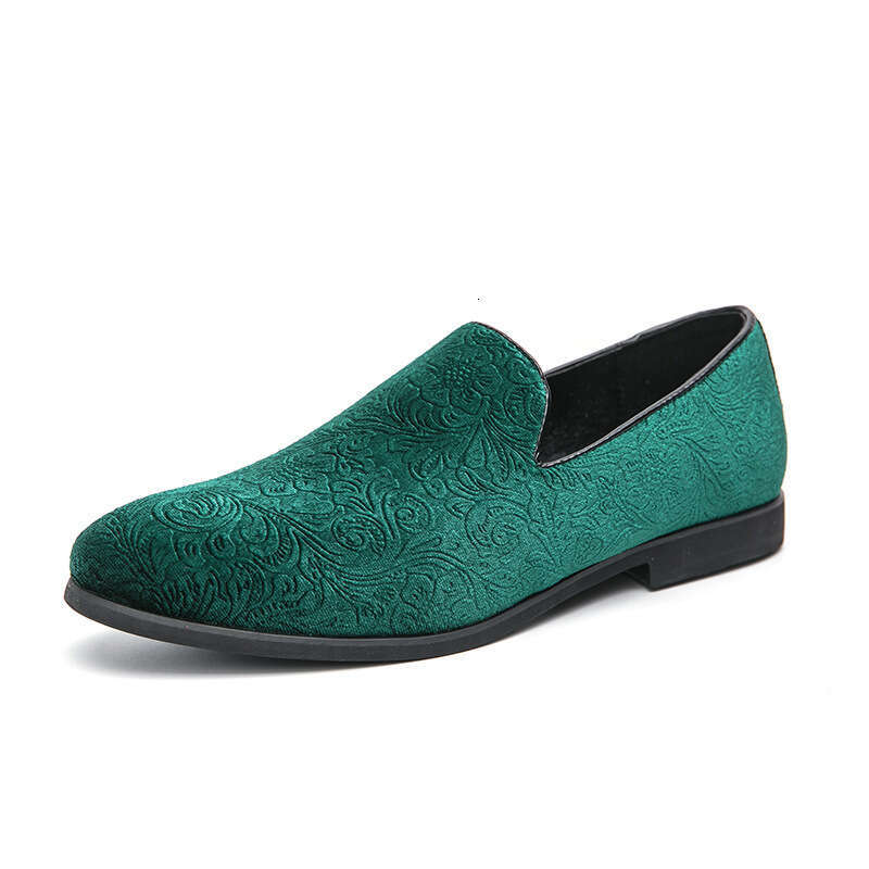 Large size personalized trendy night leisure 2024 Spring and Autumn men's patterned suede lazy people step on bean shoes