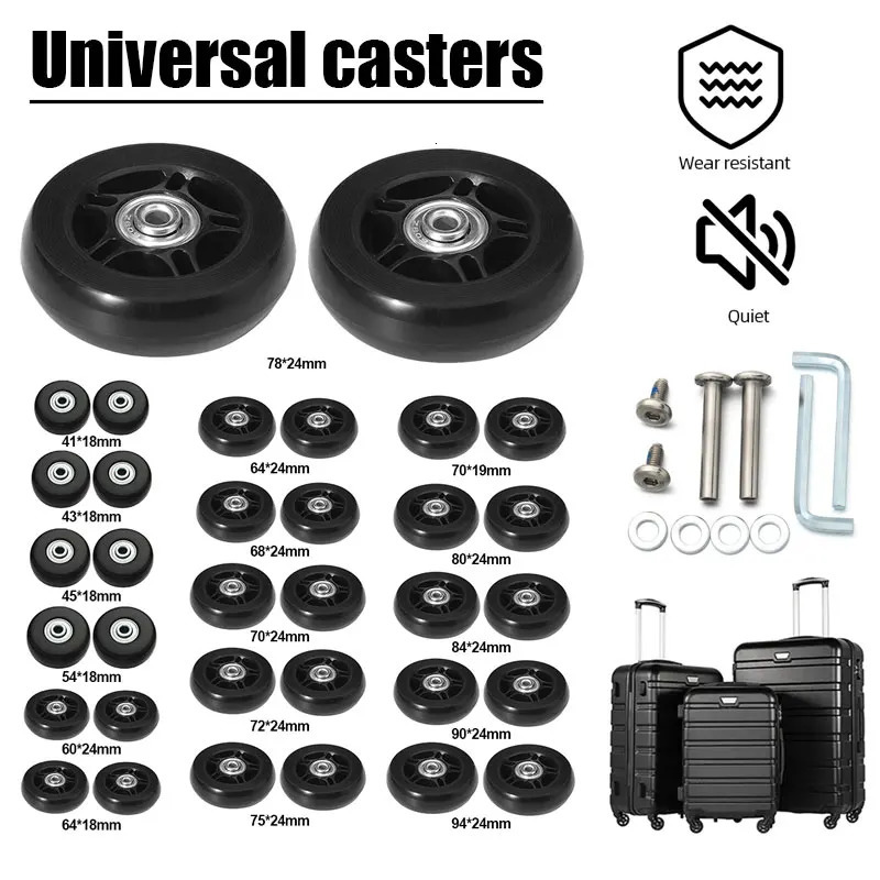 2pc 4078mm Suitcase Wheels Luggage Suitcase Replacement Wheels Axles Repair Kits Repair Tool Silent Swivel Casters with Screw 251031