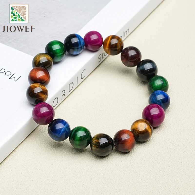 Mixed Color Tiger Eyes Made of Real Natural Stone Beads Body-Purifying Geniune for Women Pulsera 6/8/10/12mm C251105