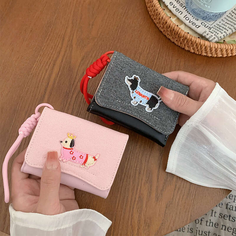 New Female Style High-end Short Ins Women's Money Clip Coin Card Holder Wallet