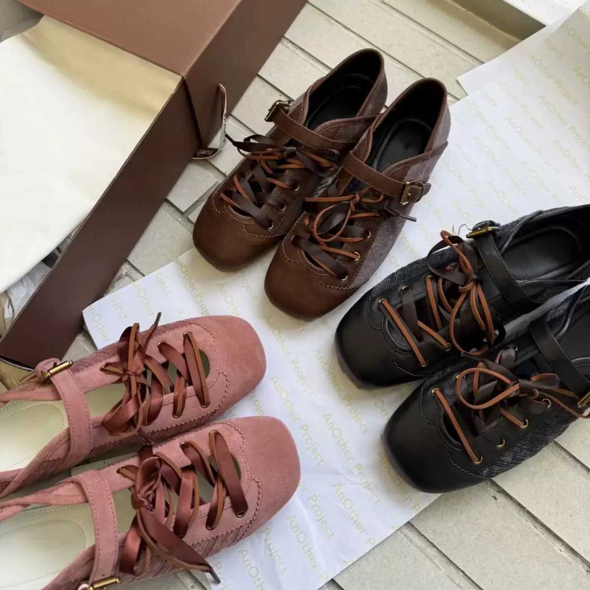 2025 New Spring Mary Jane Cross Strap Flats Shoes Wen Fion Elegant Round Toe Ladies Cfort Soft Sole Balleri Shoes Y251105