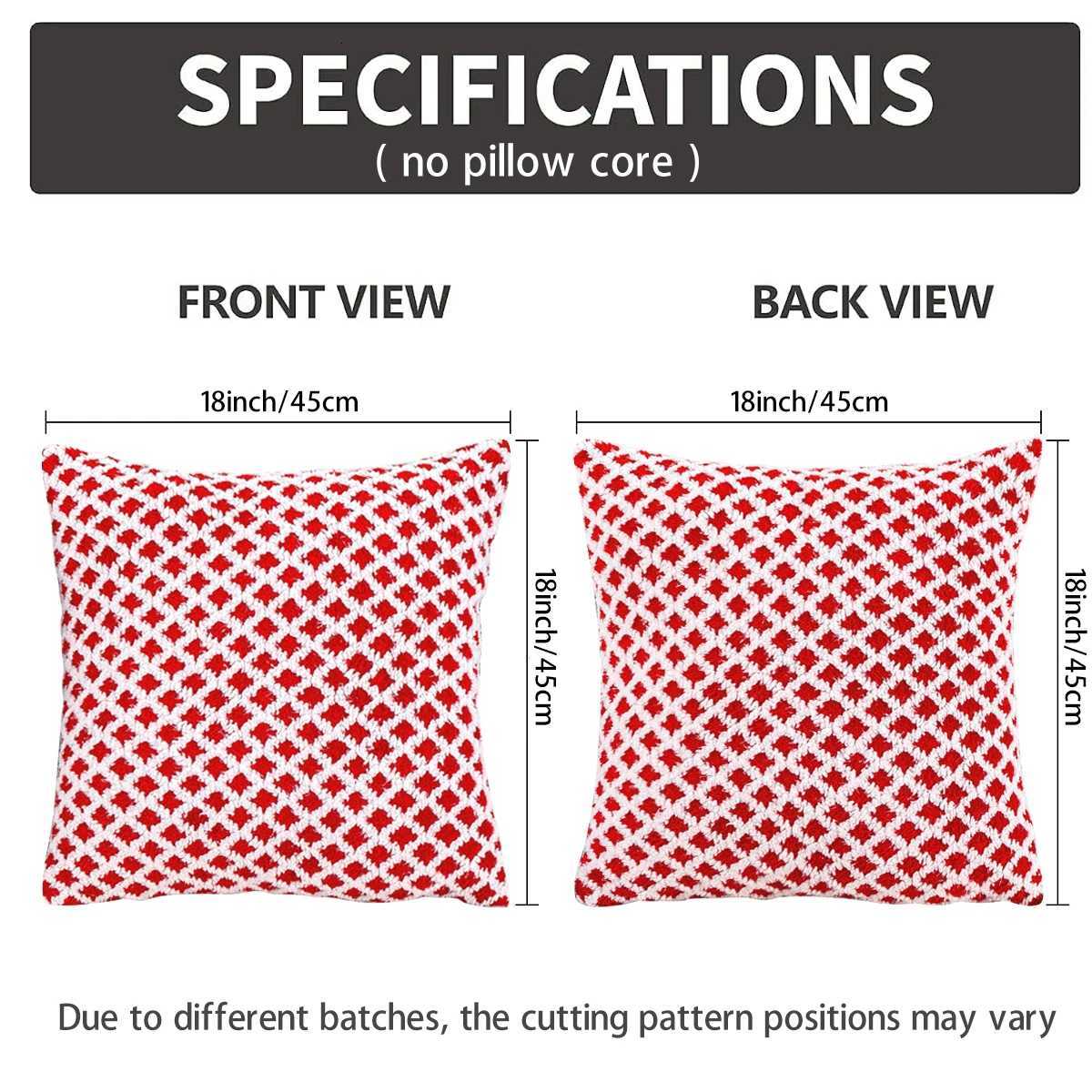 1pc Christmas red and white checkered plush jacquard pillow cover Christmas party decorative cushion without pillow core Y251105