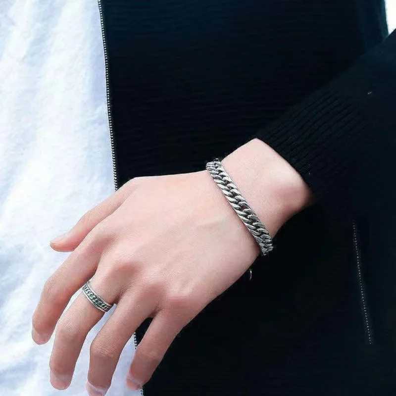 316L Stainless Steel Cuban Cable Figaro Chain Bracelet for Men Women Kpop High Quality Jewelry Solid Metals not FadeXJ251105