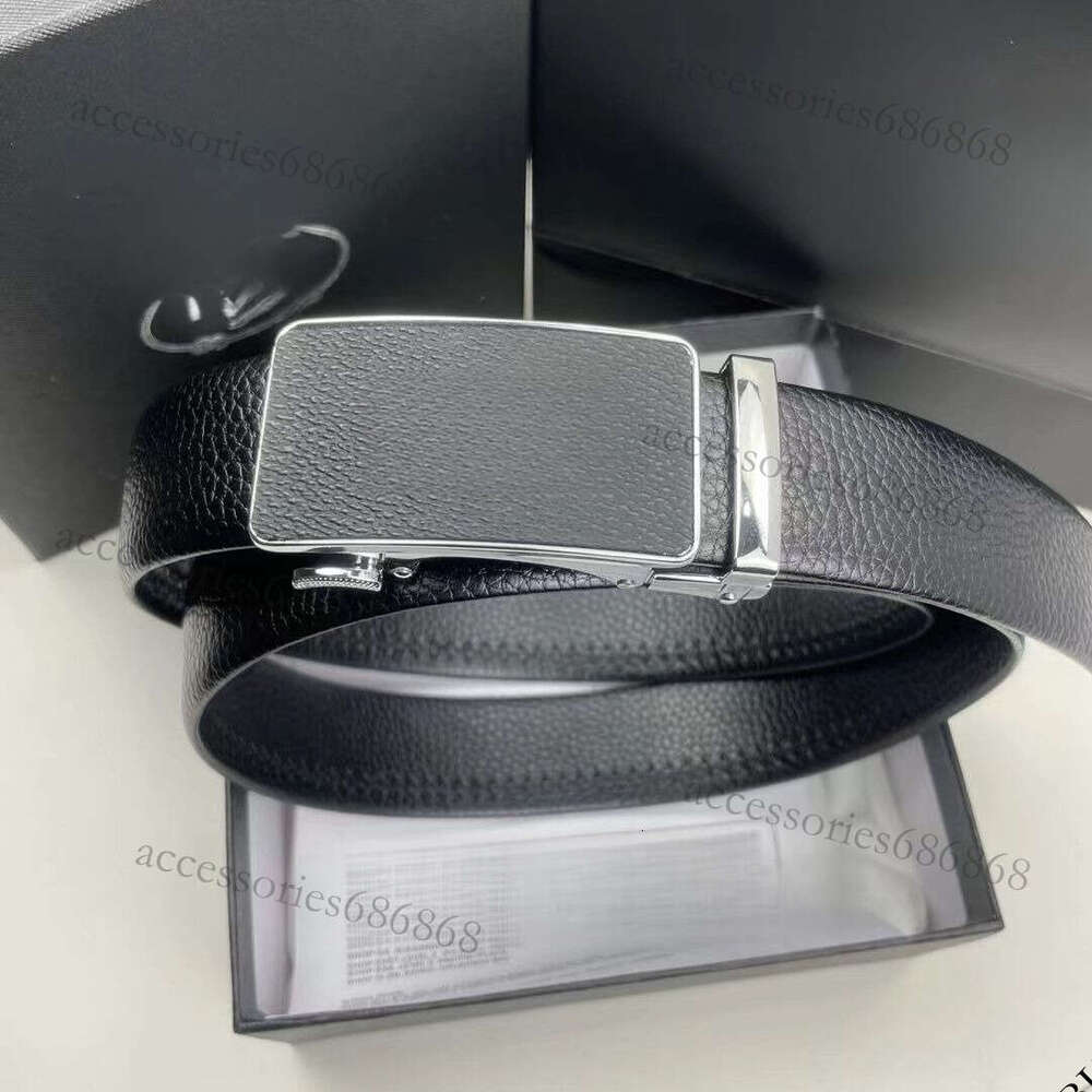 Belt High-end Fashion Versatile Durable Premium Gift Box Men's Genuine Leather Belt 3.5cm Automatic Buckle for Middle-aged and Young Men