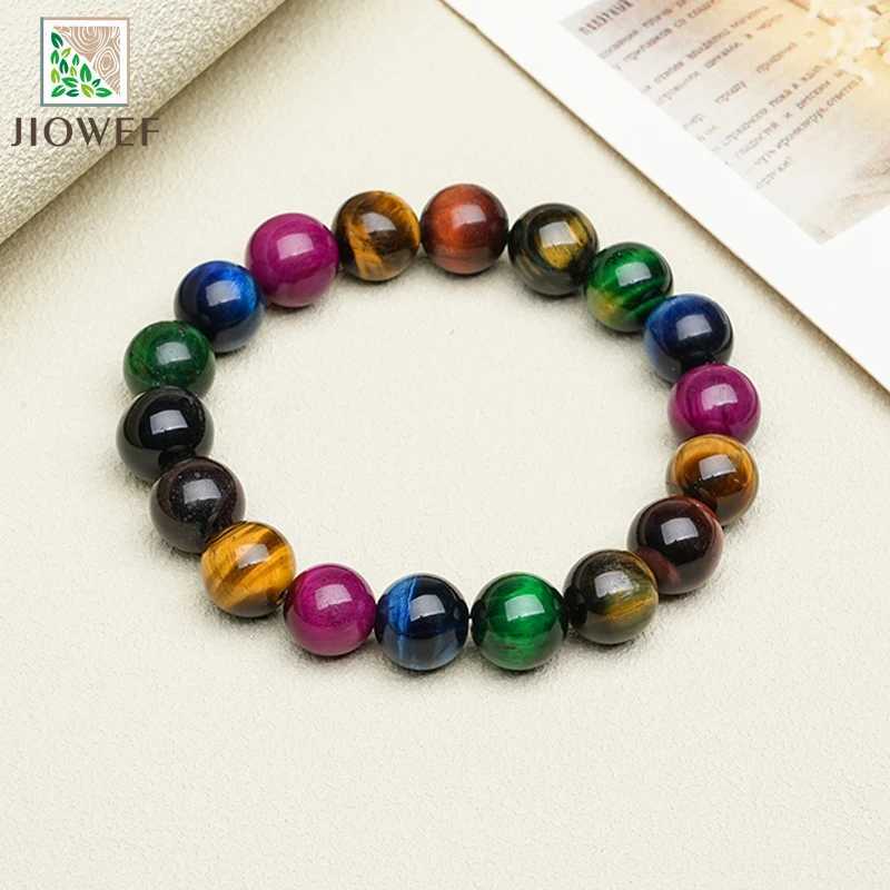 Mixed Color Tiger Eyes Made of Real Natural Stone Beads Body-Purifying Geniune for Women Pulsera 6/8/10/12mm C251105