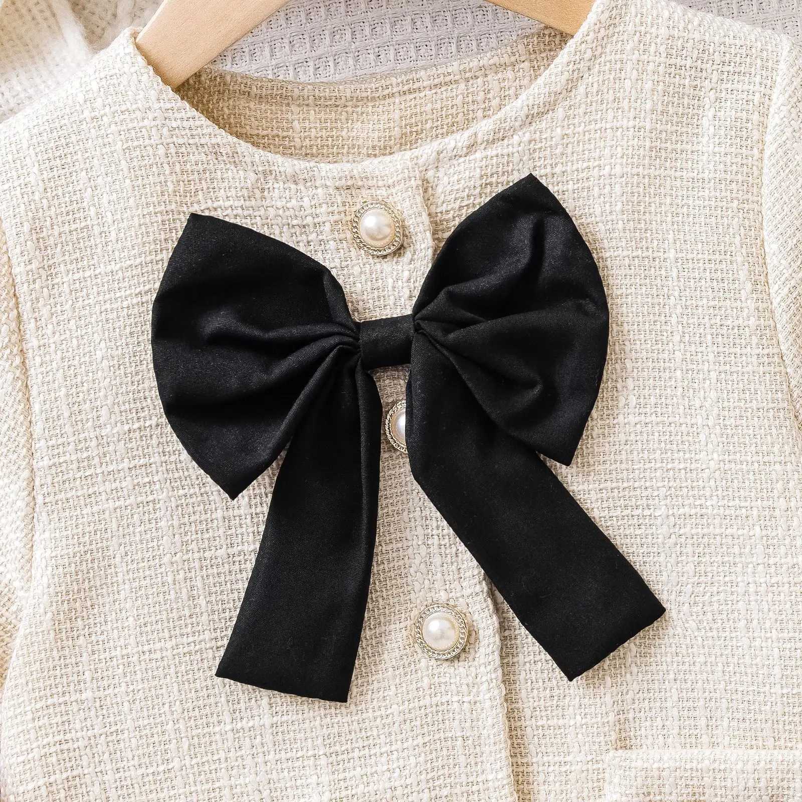Childrens Clothing Sets Korean Spring And Autumn Causal Set Girls Long Sleeve Front Bow CoatPleated Skirt Sets Girl Outfits Y251105
