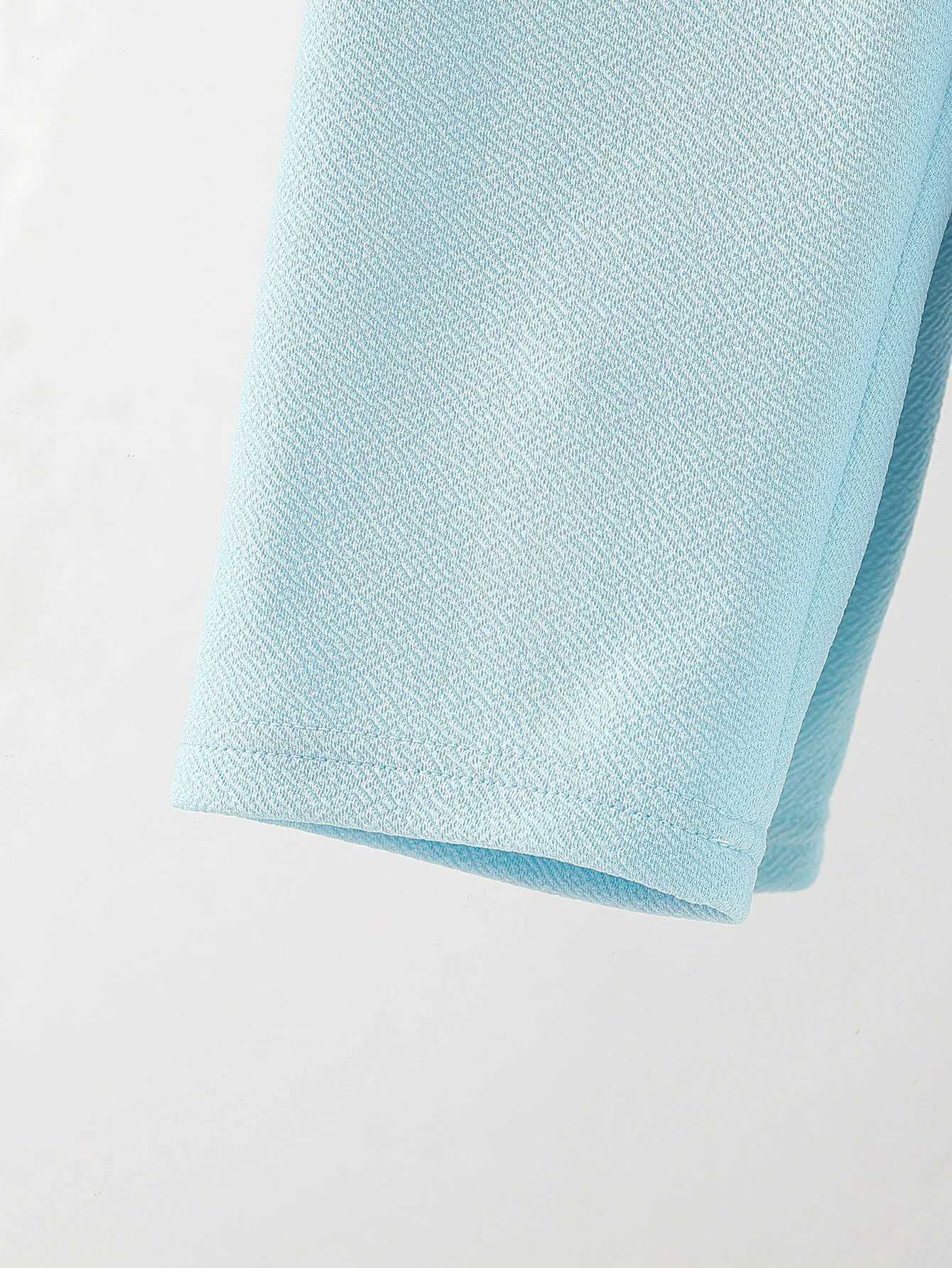 Baby girl autumn elegant style two-piece set light blue small fragrance butterfly bow top same color pants Y251105