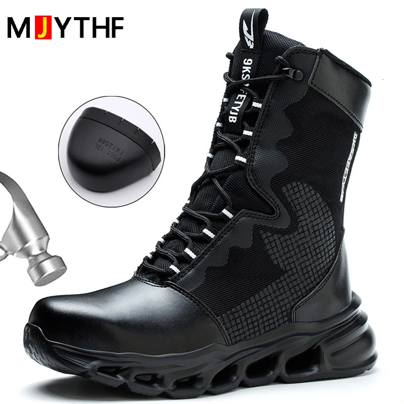 Fashion Work Boots Men Protective Shoes Safety Boots Steel Toe Shoes Outdoor Hiking Boots Light Tactical Boots Puncture-Proof251105