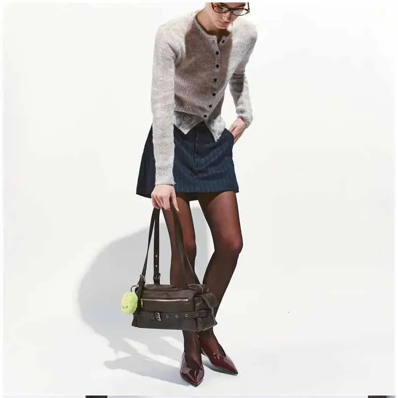 2025 Korean n Soft Leather Crossbody Bag Womens Saddle Bag Underarm Bags Four Colors Small Bag Sli Trendy Handbag 251031