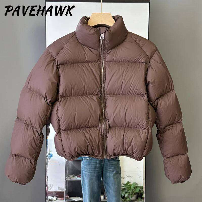 Women Autumn Winter Short Parkas Zipper Pockets Thick Warm Casual Down Jacket Streetwear Slim Fit Windproof Female Outerwear