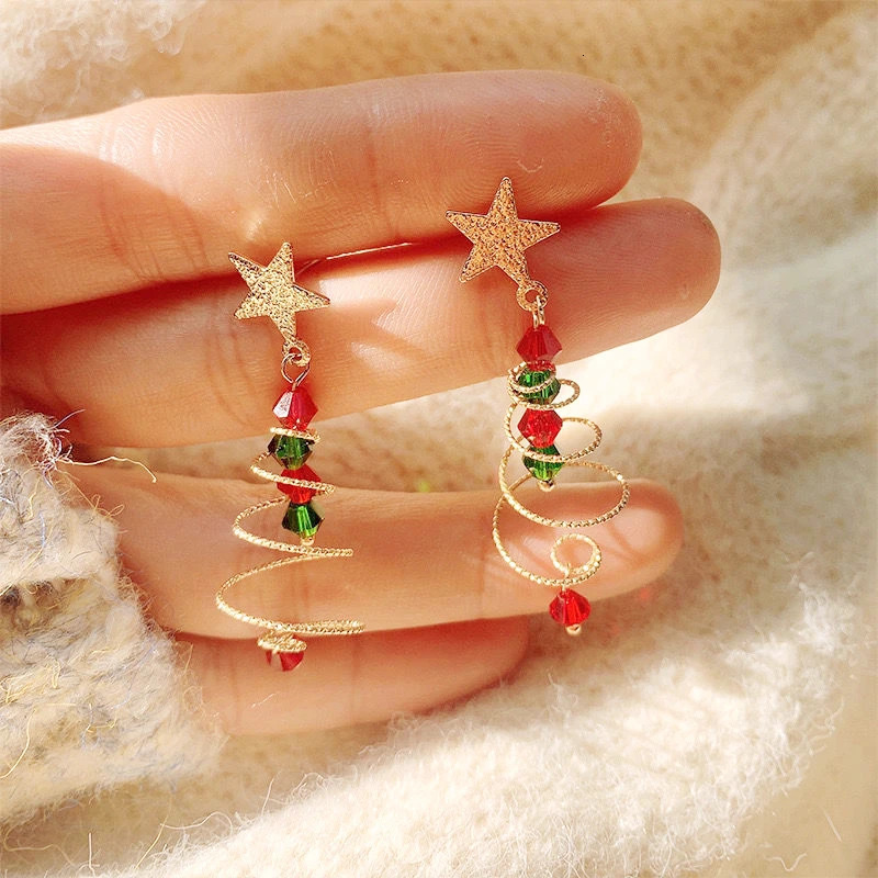 Trendy Statement Christmas Tree Earrings For Women Santa Claus Snowman Drop Jewelry Girls Gifts Wholesale 251104