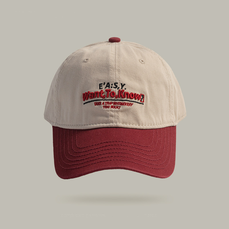 Designer hat Color blocked ins letter embroidery retro baseball cap fashionable design duckbill cap hats for women unisex free shipping adjustable Bas