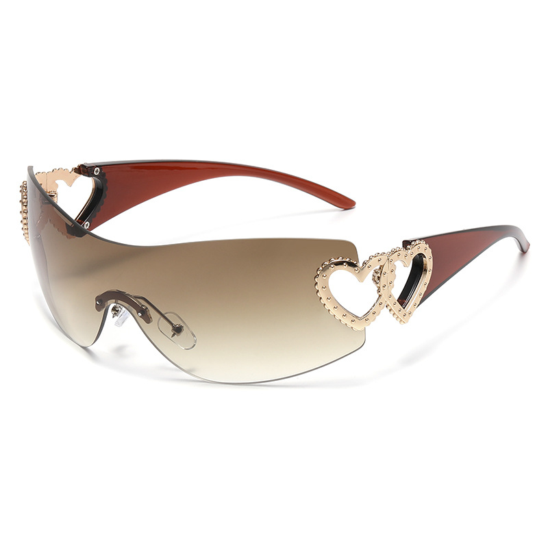 Y2K designer sunglasses men for women glasses Luxury men mens womens sunglasses glasses designers Love shaped Rimless Y2K Sunglasses styling Personali