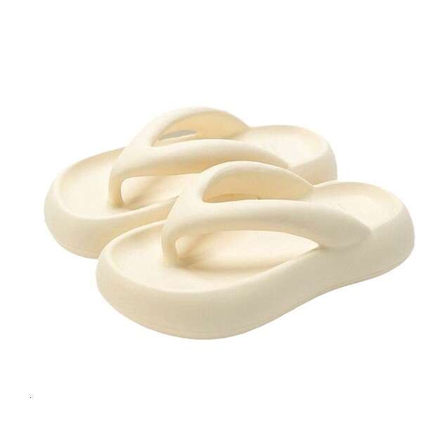 New Anti slip Step on Clip 2025 Slippers for Beach Outerwear, Summer Seaside Cool Style, Shit Feeling Thick Bottom, Women's Word Drag