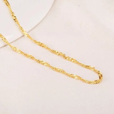 Nude Necklace 925 Sterling Silver Thin 18K Color Gold Plated Female Clavicle Chain Matching Non-Fading