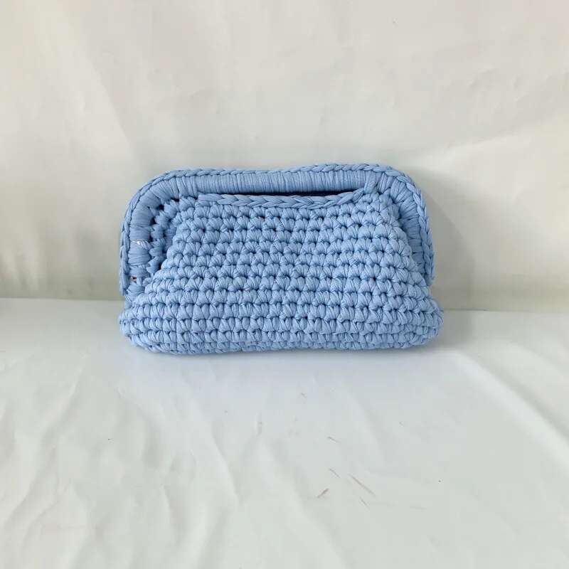 Women's bracelet cloud handbag crochet clip bag, underarm bag