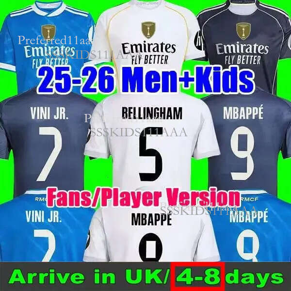 25 26 SCOOER JERSEY MBAPPE BELLINGHAM VINI JR Real Madrid 25 Baby Kids Kits Football Shirts and Shorts Children Jerseys Sets MODRIC RODRYGO WOMAN 666