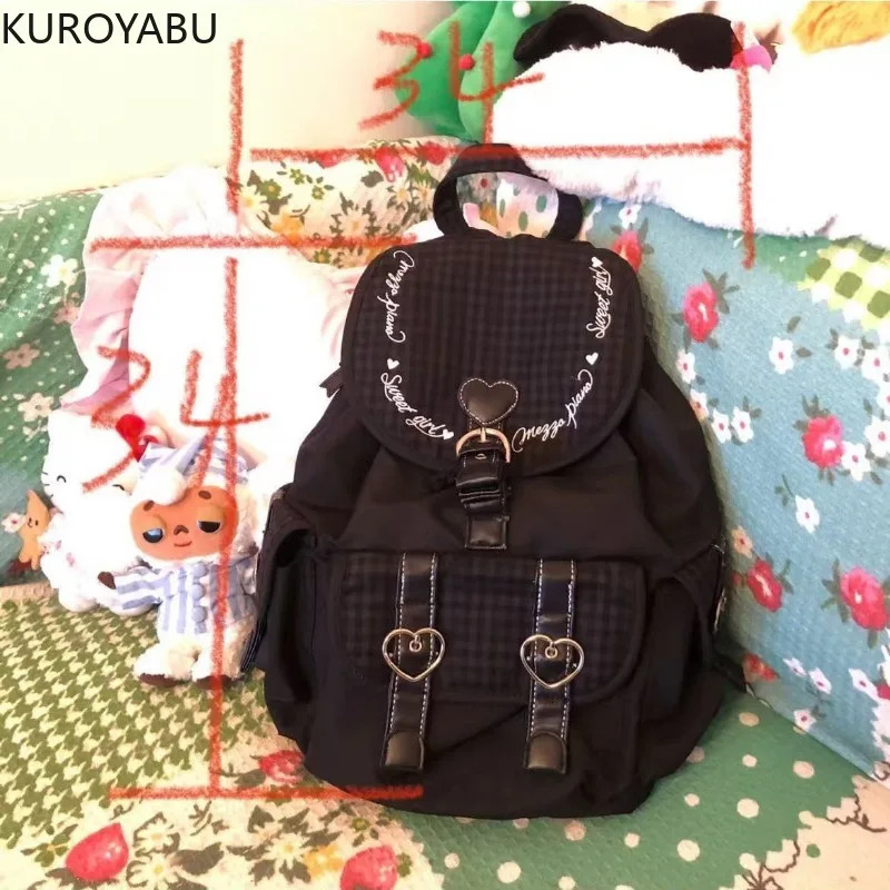 Retro Backpacks Plaid Versatile Fashion School Bag Womens Casual High School Student Lightweight Large-capacity Y2k Backpack 251104