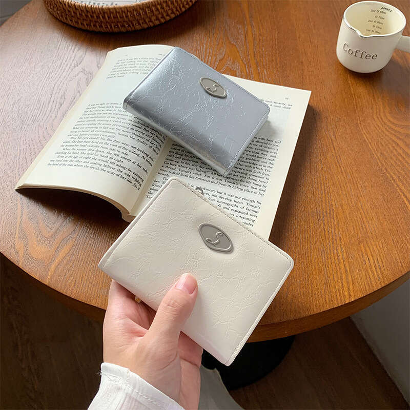 Envelope ~ Wrinkled Texture Women's Foldable Zipper Leather Money Clip Wallet Simple