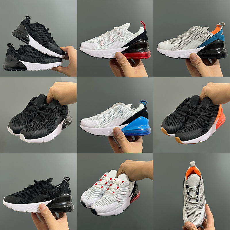 Designer 270 Kids Shoes 27C React Bauhaus TD Boy Girls Athletic Outdoor Black White Hyper Bright Violet Toddler 270s Children Sneakers size EUR 25-35