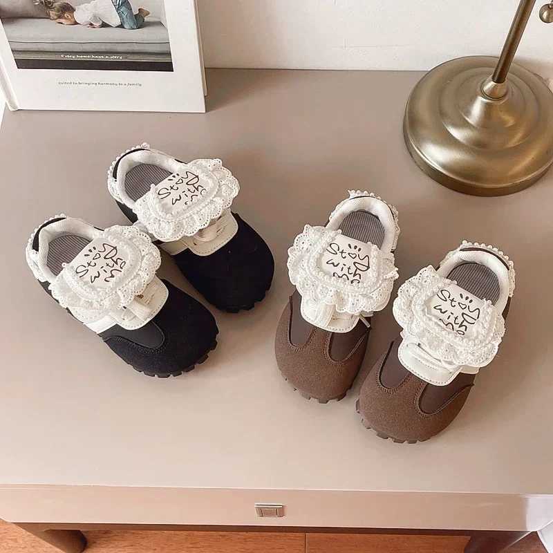 2024 Children Casual Shoes for Girls Autumn New Fashion Elegant Lace Soft Bottom Anti-slippery Versatile Daily Chic Sports ShoesT251105
