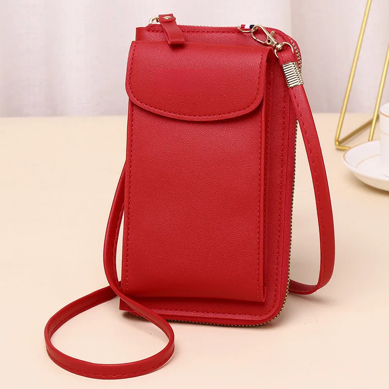 Smartphone Tassel Leather Shoulder Strap Handbag Waterproof Women Wallet Touch Screen Cell Phone Purse Bag