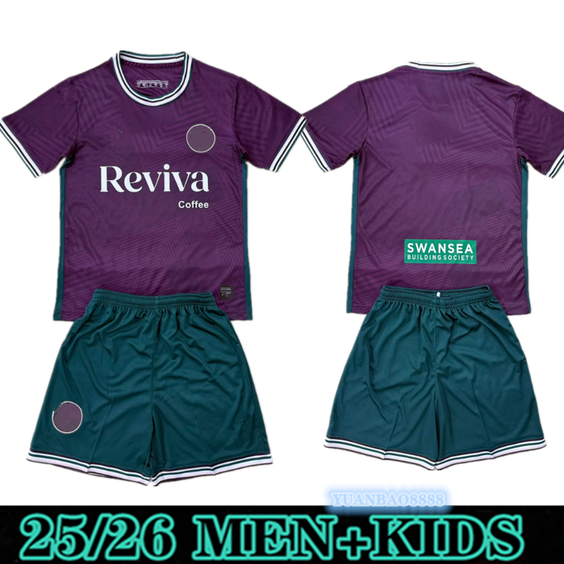 25 26 Swansea Soccer Jerseys GRIMES GINNELLY TYMON COOPER CABANGO CULLEN RONALD EOM VIPOIK 2025 2026 Swansea football shirt fans men kids kits sets