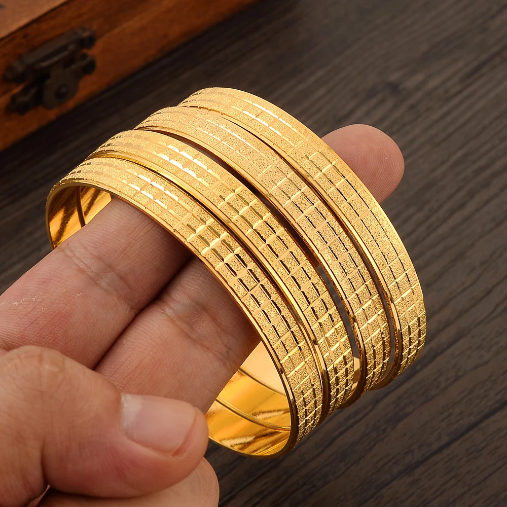 Discount Golden Plated Classic Simplicity Bangles Women Men Bride Wedding Bangle Africa Ethiopian Jewelry Charm Party Gifts 251031